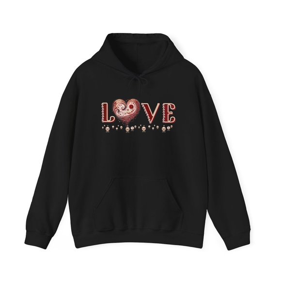Love Hoodie Valentines or Mothers Day Black College Hoodie Sweatshirt - Picture 8 of 8